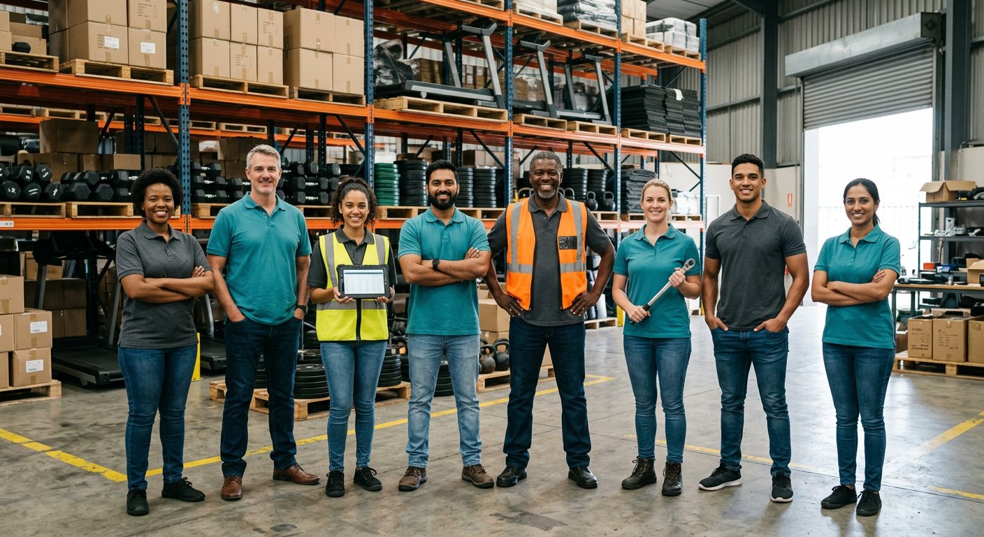 The Matrix Fitness South Africa team at their Johannesburg fulfilment and distribution centre