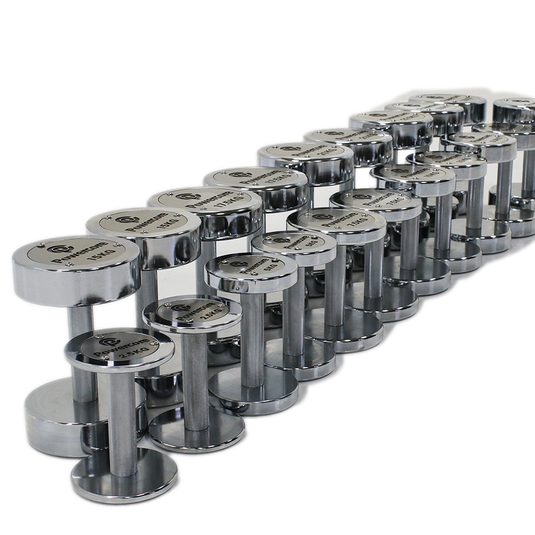 Powercore Chrome Electroplated Steel Dumbbell Set - 10 Pairs (2.5kg-25kg) view 3