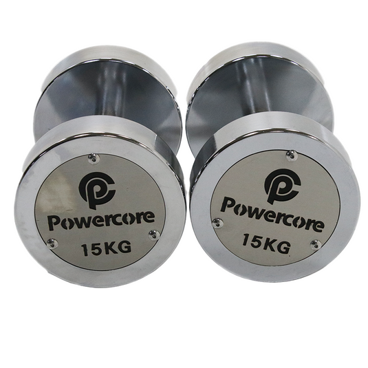 Powercore Electroplated Steel Dumbbell 15KG (pair) view 2