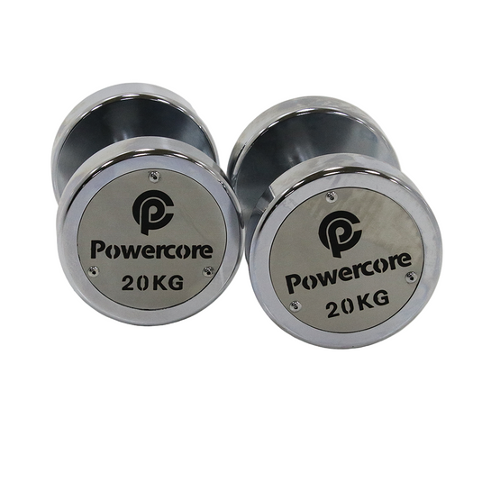 Powercore Electroplated Steel Dumbbell 20KG (pair)
