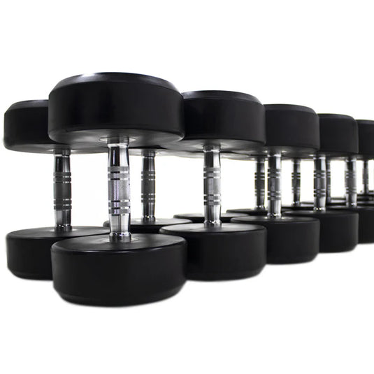 Round Rubber Dumbbells 42.5kg (Pair)